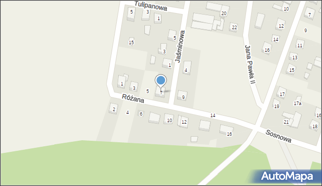 Świnice Warckie, Różana, 7, mapa Świnice Warckie