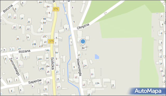 Szczawno-Zdrój, Równoległa, 8A, mapa Szczawno-Zdrój