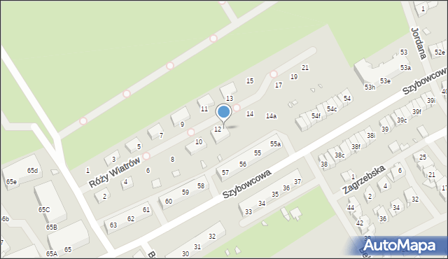 Szczecin, Róży Wiatrów, 12A, mapa Szczecina