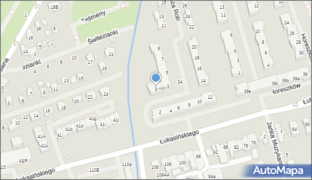 Szczecin, Robaka, ks., 1, mapa Szczecina