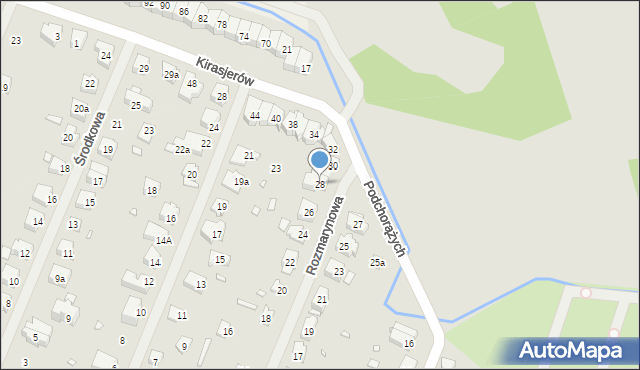 Szczecin, Rozmarynowa, 28, mapa Szczecina