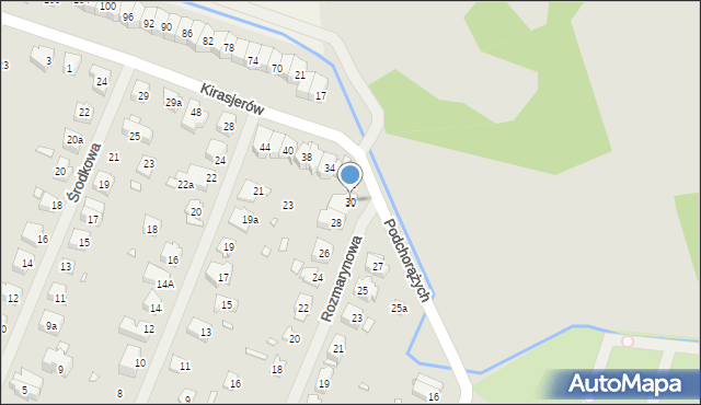 Szczecin, Rozmarynowa, 30, mapa Szczecina