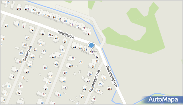 Szczecin, Rozmarynowa, 34, mapa Szczecina