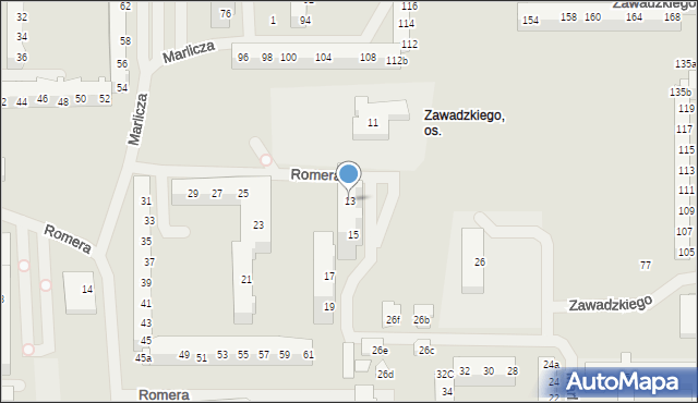 Szczecin, Romera Eugeniusza, prof., 13, mapa Szczecina