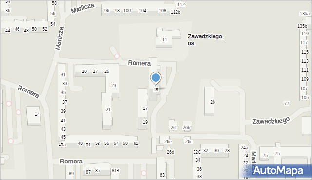 Szczecin, Romera Eugeniusza, prof., 15, mapa Szczecina