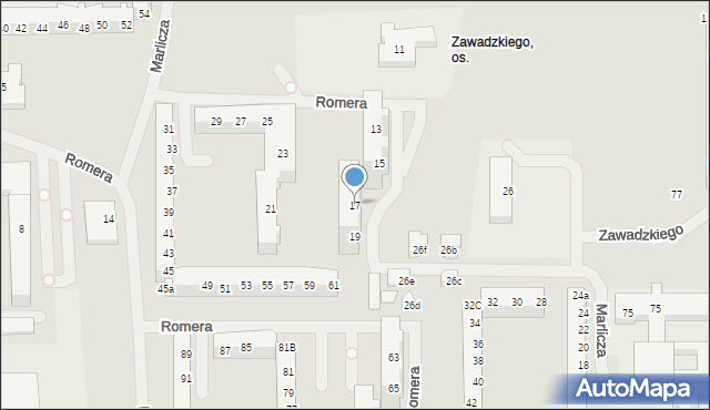 Szczecin, Romera Eugeniusza, prof., 17, mapa Szczecina