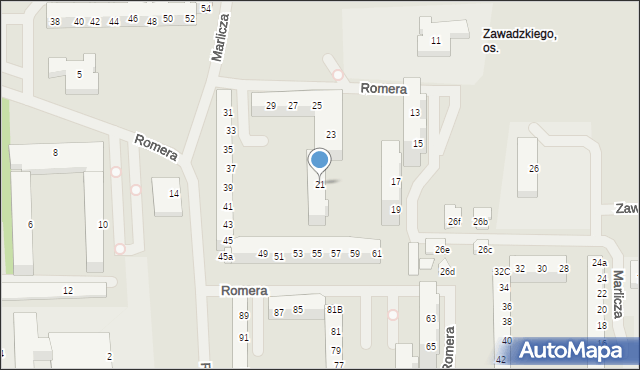 Szczecin, Romera Eugeniusza, prof., 21, mapa Szczecina