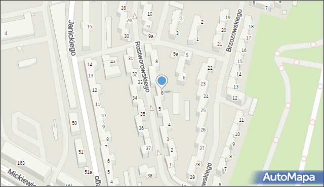Szczecin, Rostworowskiego Karola Huberta, 6, mapa Szczecina