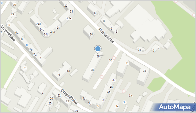 Szczecin, Robotnicza, 29, mapa Szczecina