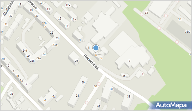 Szczecin, Robotnicza, 6, mapa Szczecina