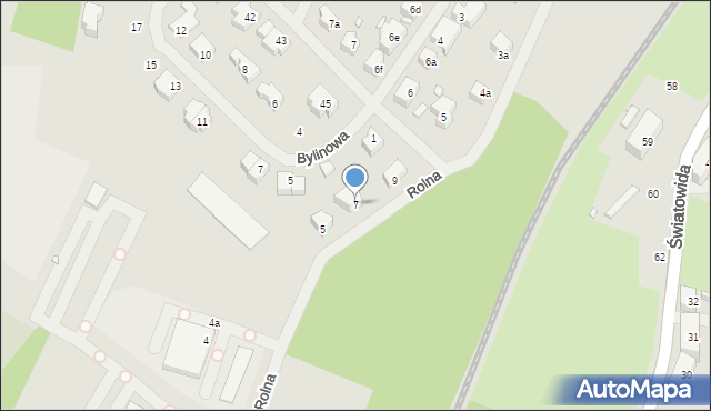 Szczecin, Rolna, 7, mapa Szczecina