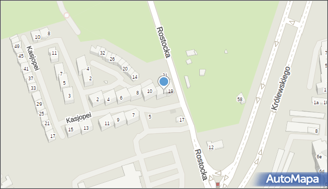 Szczecin, Rostocka, 19a, mapa Szczecina