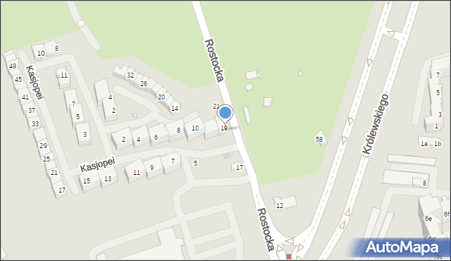 Szczecin, Rostocka, 19B, mapa Szczecina