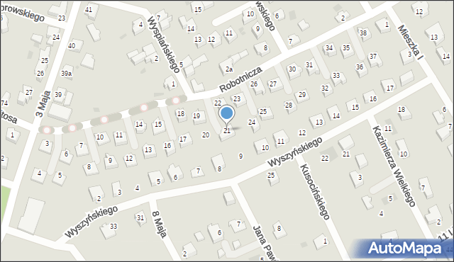 Szprotawa, Robotnicza, 21, mapa Szprotawa