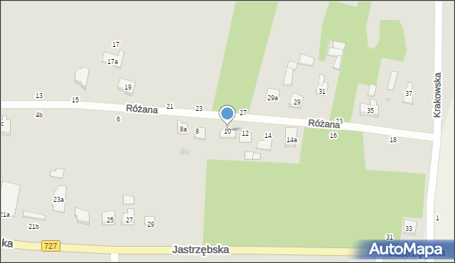 Szydłowiec, Różana, 10, mapa Szydłowiec