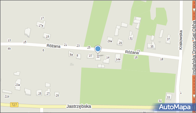 Szydłowiec, Różana, 12, mapa Szydłowiec