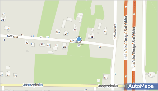 Szydłowiec, Różana, 16, mapa Szydłowiec