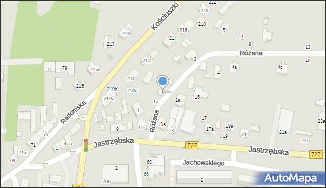 Szydłowiec, Różana, 1b, mapa Szydłowiec