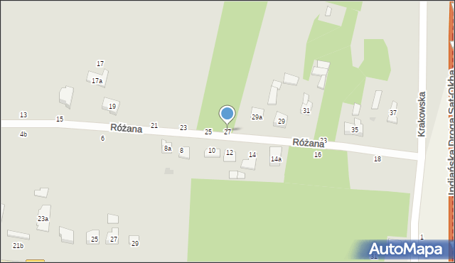 Szydłowiec, Różana, 27, mapa Szydłowiec