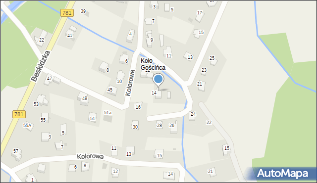 Targanice, Różana, 18, mapa Targanice