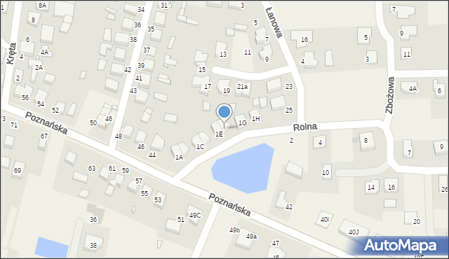 Tarnowo Podgórne, Rolna, 1F, mapa Tarnowo Podgórne