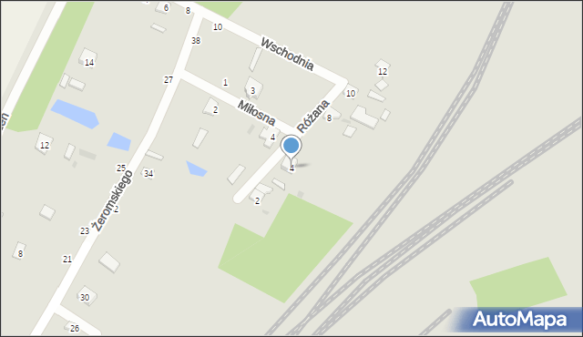 Terespol, Różana, 4, mapa Terespol