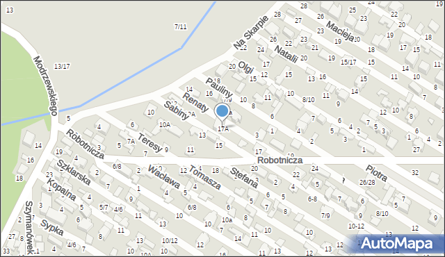 Tomaszów Mazowiecki, Robotnicza, 17A, mapa Tomaszów Mazowiecki