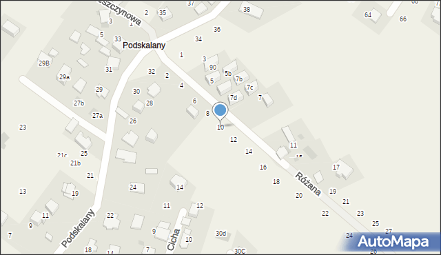 Tomaszowice, Różana, 10, mapa Tomaszowice