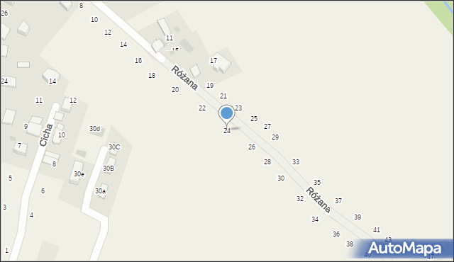 Tomaszowice, Różana, 24, mapa Tomaszowice