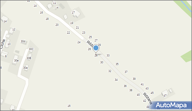 Tomaszowice, Różana, 28, mapa Tomaszowice