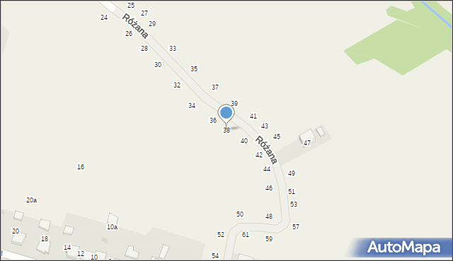 Tomaszowice, Różana, 38, mapa Tomaszowice