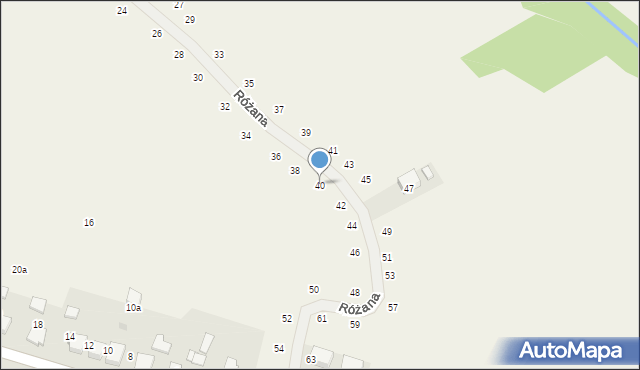 Tomaszowice, Różana, 40, mapa Tomaszowice