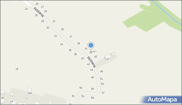 Tomaszowice, Różana, 43, mapa Tomaszowice