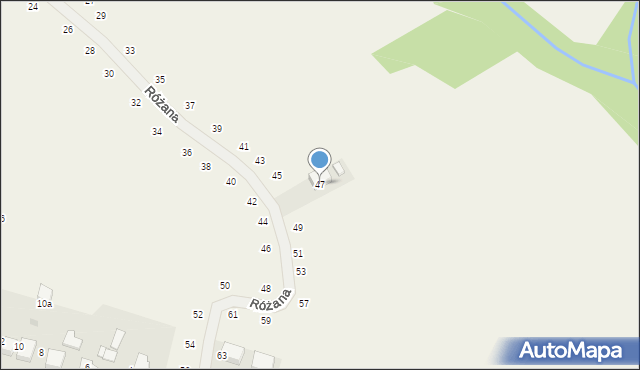 Tomaszowice, Różana, 47, mapa Tomaszowice