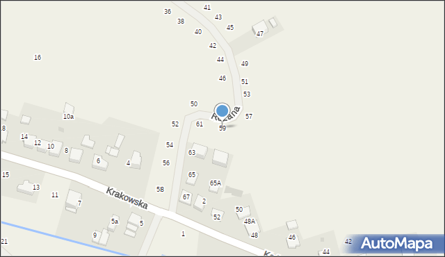 Tomaszowice, Różana, 59, mapa Tomaszowice