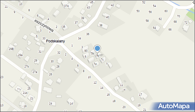 Tomaszowice, Różana, 7b, mapa Tomaszowice