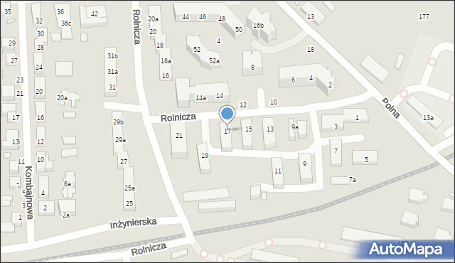 Toruń, Rolnicza, 17, mapa Torunia