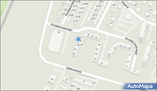 Tychy, Rodakowskiego Henryka, 51, mapa Tychów