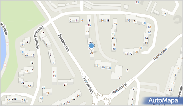 Tychy, Rodzeństwa Krzyżowskich, 20, mapa Tychów