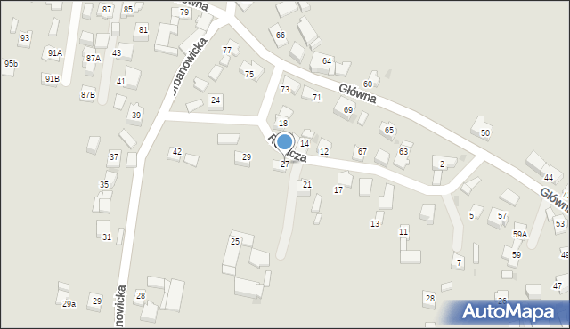 Tychy, Rolnicza, 27, mapa Tychów