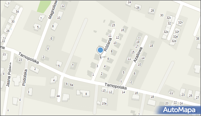 Tyniec Mały, Różana, 5, mapa Tyniec Mały