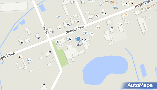 Wągrowiec, Rogozińska, 55A, mapa Wągrowiec