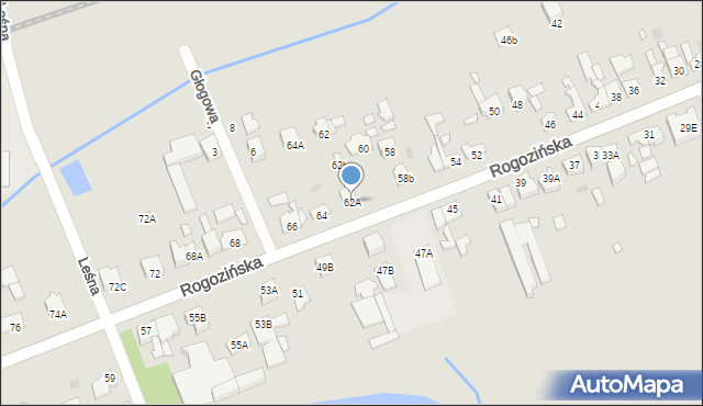 Wągrowiec, Rogozińska, 62A, mapa Wągrowiec