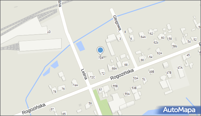 Wągrowiec, Rogozińska, 72A, mapa Wągrowiec