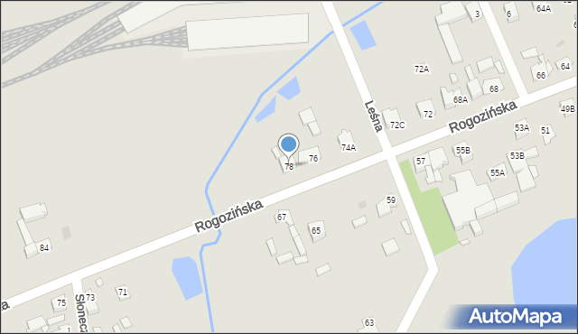 Wągrowiec, Rogozińska, 78, mapa Wągrowiec