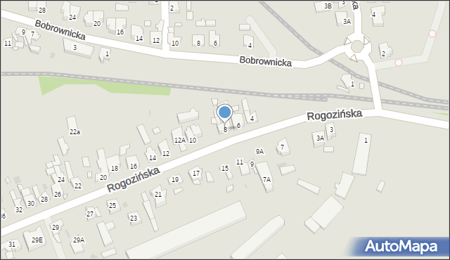 Wągrowiec, Rogozińska, 8, mapa Wągrowiec