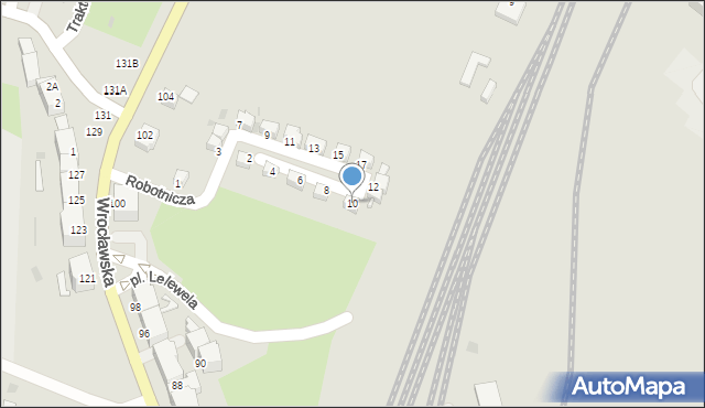 Wałbrzych, Robotnicza, 10, mapa Wałbrzycha
