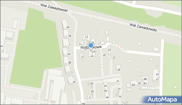 Warszawa, Rodzynkowa, 14a, mapa Warszawy