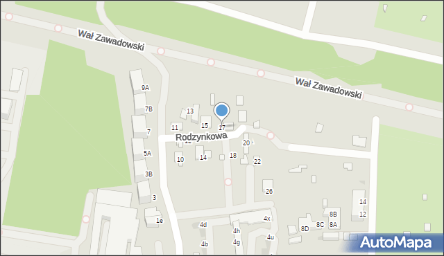 Warszawa, Rodzynkowa, 17, mapa Warszawy