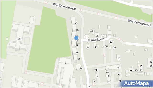 Warszawa, Rodzynkowa, 5B, mapa Warszawy